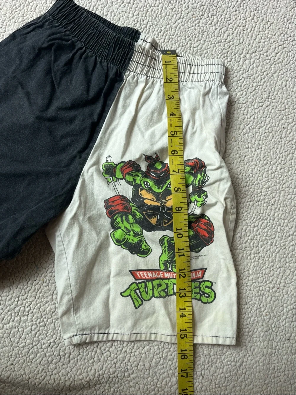 VINTAGE 1988 CHED TMNT BLACK & WHITE PAJAMA SET BOYS YOUTH M